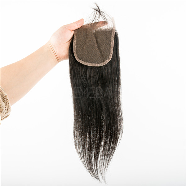 Virgin Hair Closures 4*4 Best Lace Medium Human Hair Weave With Closure Piece LM435